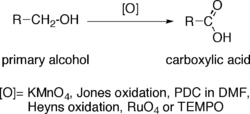 Oxidación de alcoholes primarios a ácidos carboxílicos