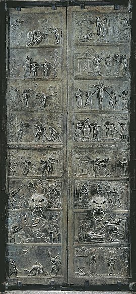 Romanesque bronze door