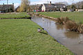 Bledington village green in Gloucestershire, England