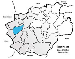 Mappa dei quartieri di Bochum