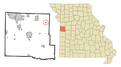 Location of Strasburg, Missouri