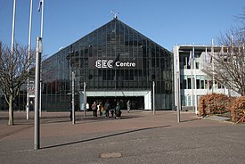 Facade of SEC Centre, February 2018