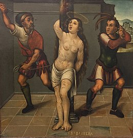 Flagellation de sainte Barbe par Gaspar Requena. Almodi de Xàtiva