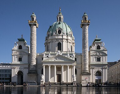 Karlskirche, Vienna by Fischer von Erlach (consecrated 1737)