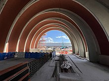Melbourne Arden station entrance under construction March 2022