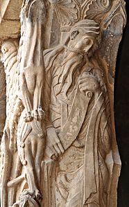 Figure of the prophet Jeremiah on the south portal of Moissac Abbey