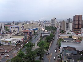 Vista do centro de Tubarão com o Museu Willy Zumblick ao centro