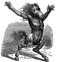 An early woodcut image of Orobas.