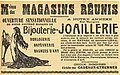 Ouverture de la bijouterie-joaillerie des Magasins Réunis.