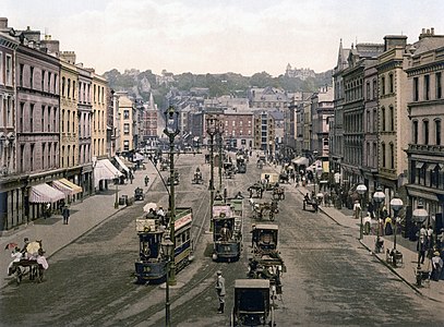 Patrick Street in circa 1900 at Cork (city), by the Detroit Publishing Company (edited by Durova)