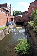 Blick von der Brücke im Spinnereigelände kurz vor der Mündung