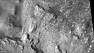 Layers on floor of western side of Firsoff Crater, as seen by CTX camera (on Mars Reconnaissance Orbiter). Note: this is an enlargement of the previous image of the western side of Firsoff Crater.