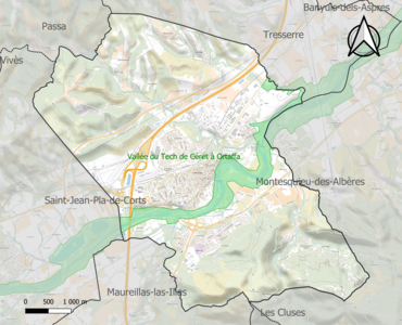 Carte de la ZNIEFF de type 1 sur la commune.