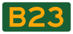 Diagram depicting B23 route marker used in New South Wales and Victoria