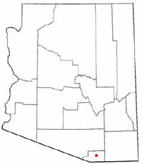 Location of Patagonia in Santa Cruz County, Arizona.