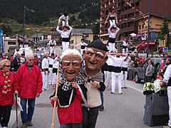 Capgrossos et colla des Falcons del Riberal aux Angles dans les Pyrénées-Orientales en 2010.