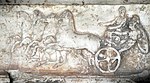 Chariot, armed warrior and his driver. Greece, 4th century BCE]]