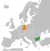 Location map for Bulgaria and East Germany.