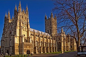 Canterbury Cathedral. (rebuilt in Gothic style beginning 1174)