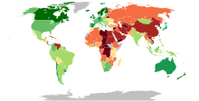 world map highlighting the different democracy scores given to each country by the economist intelligence unit