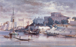 Dhaka City across Buriganga River in a 1861 painting[1]