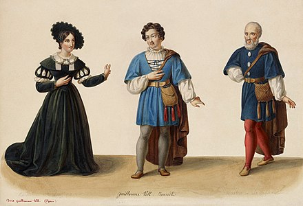 Costume designs for William Tell, by Eugène Du Faget (restored by Adam Cuerden)