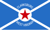 Flag of Clarksburg, West Virginia, USA (embossed)