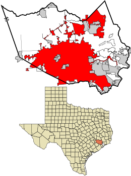 Location within and around Harris County