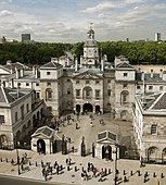 Aerial view of Horse Guards from Whitehall