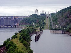 The Krasnoyarsk Dam's inclined plane, an electric rack railway