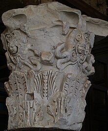 Roman Corinthian capital with gorgoneia from the Colosseum, Rome, 70–80 BC