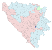 Location of Istočna Ilidža within Bosnia and Herzegovina