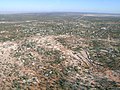 Aerial photo of Lightning Ridge town and nearby mines