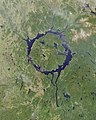 Réservoir Manicouagan, cratère météoritique qui a été inondé par l'édification du barrage Daniel-Johnson.