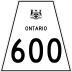 Highway 600 marker