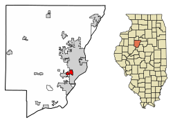 Location of West Peoria in Peoria County, Illinois.