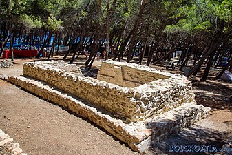 Roman piscine in Bol, Croatia on Zlatni rat