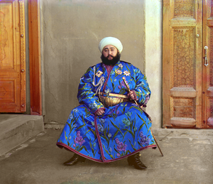עאלם ח'אן, אמיר בוכרה, 1911, תמונתו של סרגיי פרוקודין-גורסקי.