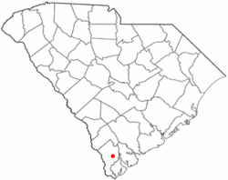 Location of Ridgeland, South Carolina