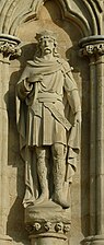 photograph of cathedral statue