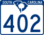 South Carolina Highway 402 marker