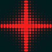 Computer-generated intensity pattern formed on a screen by diffraction from a square aperture