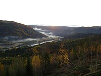 La vallée de Stjørdalen entre Hegra et Meråker.