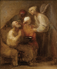 Tobias heals the blindness of his father Tobit, by Domingos Sequeira