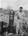 A complete 320 mm mortar shell captured during the Battle of Iwo Jima.