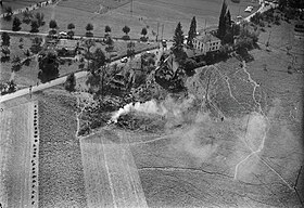 Vue aérienne du lieu du crash du vol 306, à Dürrenäsch.