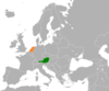 Location map for Austria and the Netherlands.