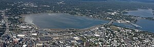 Aerial view of Back Cove, looking northwest (2024)