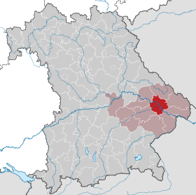 Landkreis Deggendorfs läge i Bayern