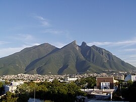 Cerro de la Silla, a mountain in Monterrey, Mexico.